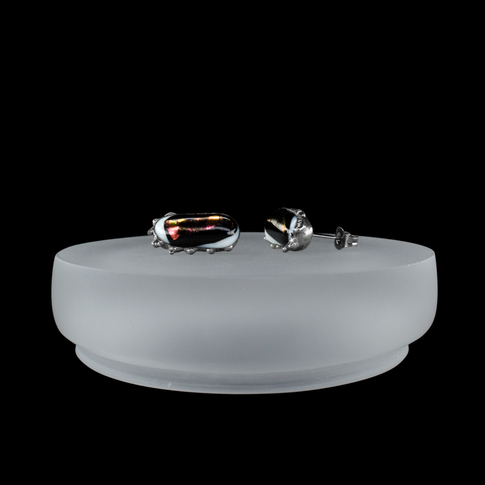 Obszidián parázs fülbevaló