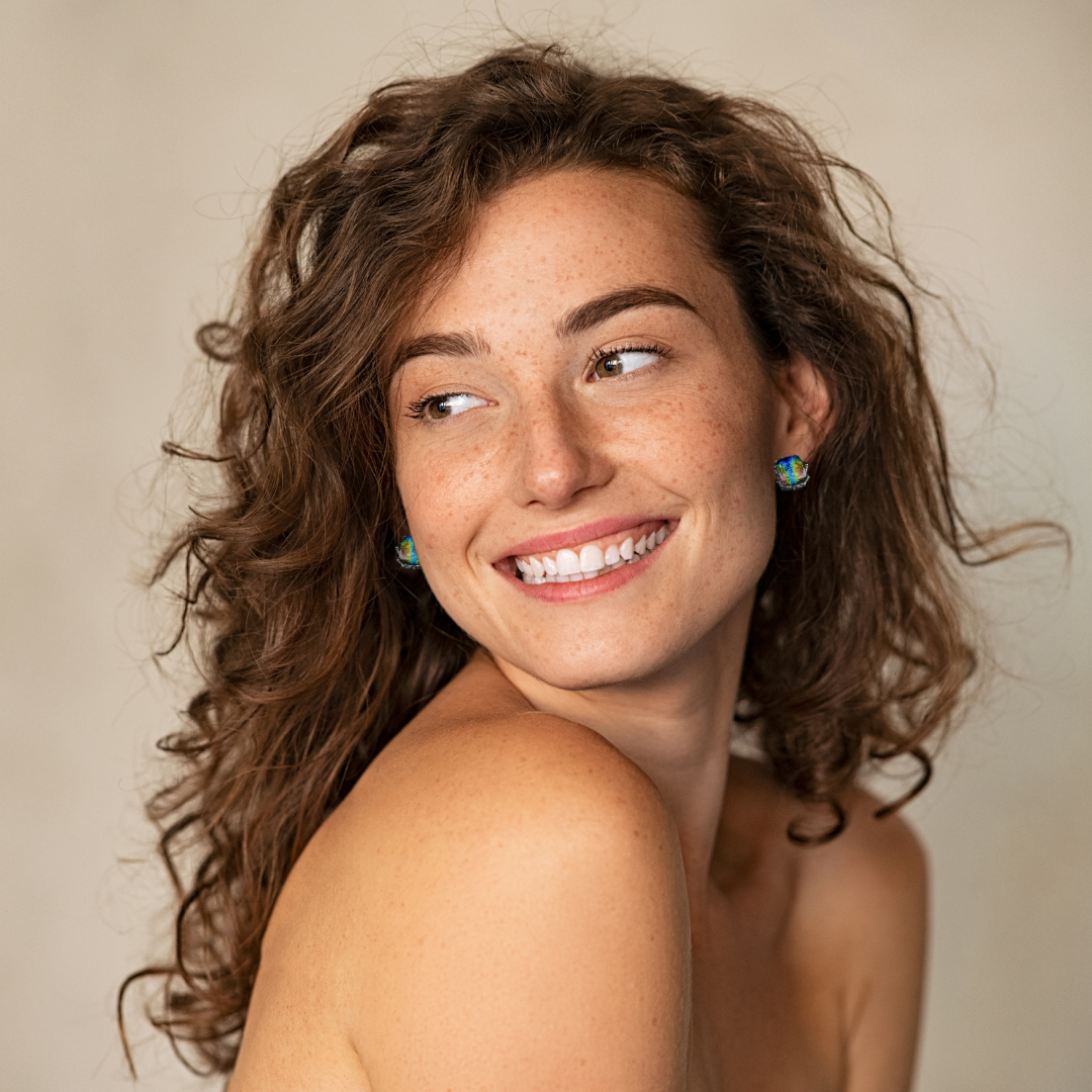 Szivárvány fény fülbevaló