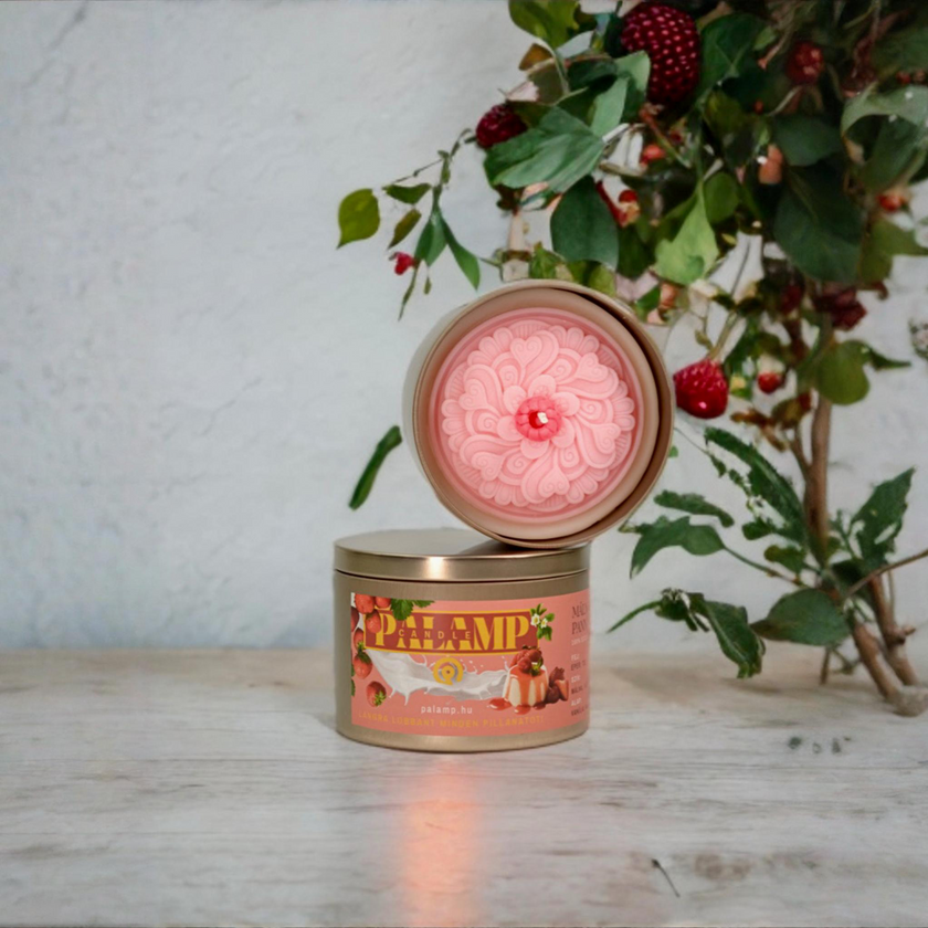 Panna cotta & raspberry - szójaviasz gyertya