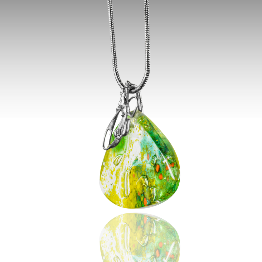 Zöldelő virágzás nyaklánc