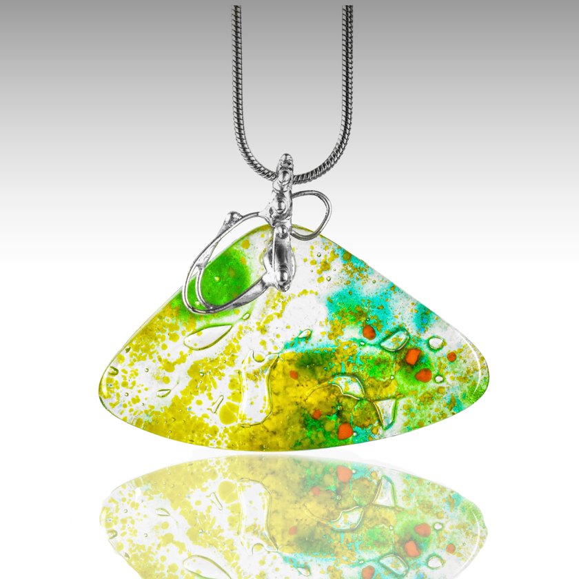 Zöldelő virágzás nyaklánc