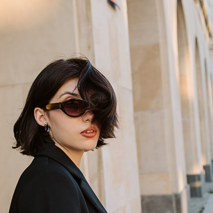 Obszidián parázs fülbevaló